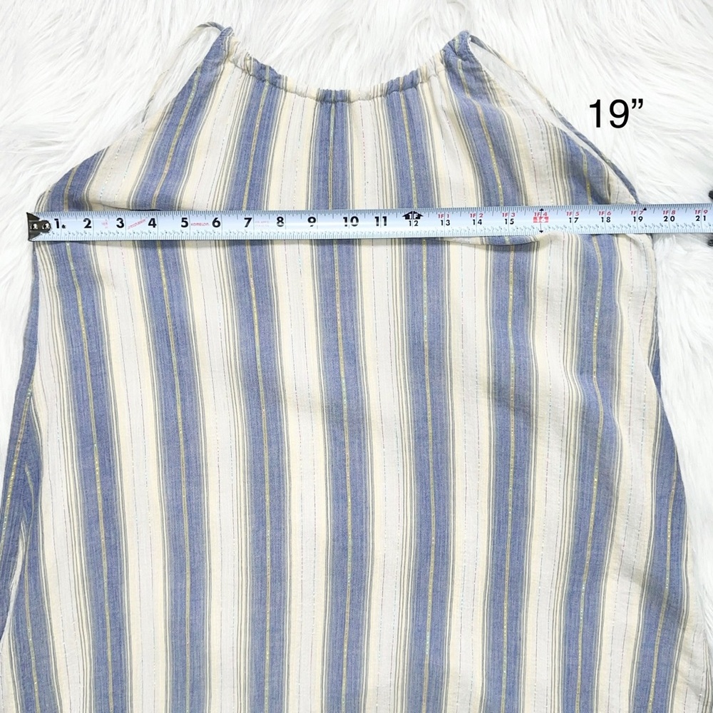 SOLD-Urban Outfitters Striped Chambray and Cream Midi Halter SunDress - Picture 14 of 15
